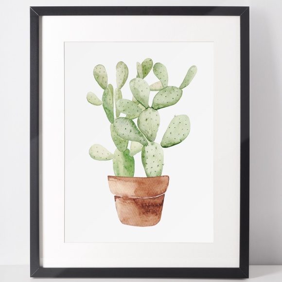 Other - Wall Art Watercolor Cactus Plant Illustration Print Poster Unframed